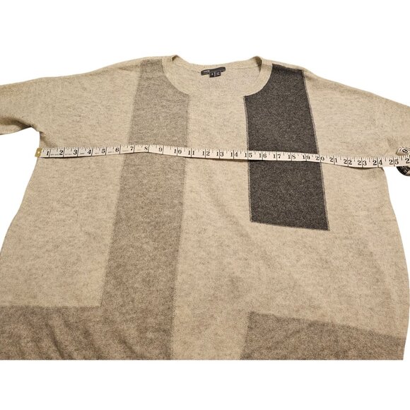 Vince Women's Colorblock Cashmere Sweater S Gray/Beige/Charcoal 100% Cashmere - Picture 7 of 7
